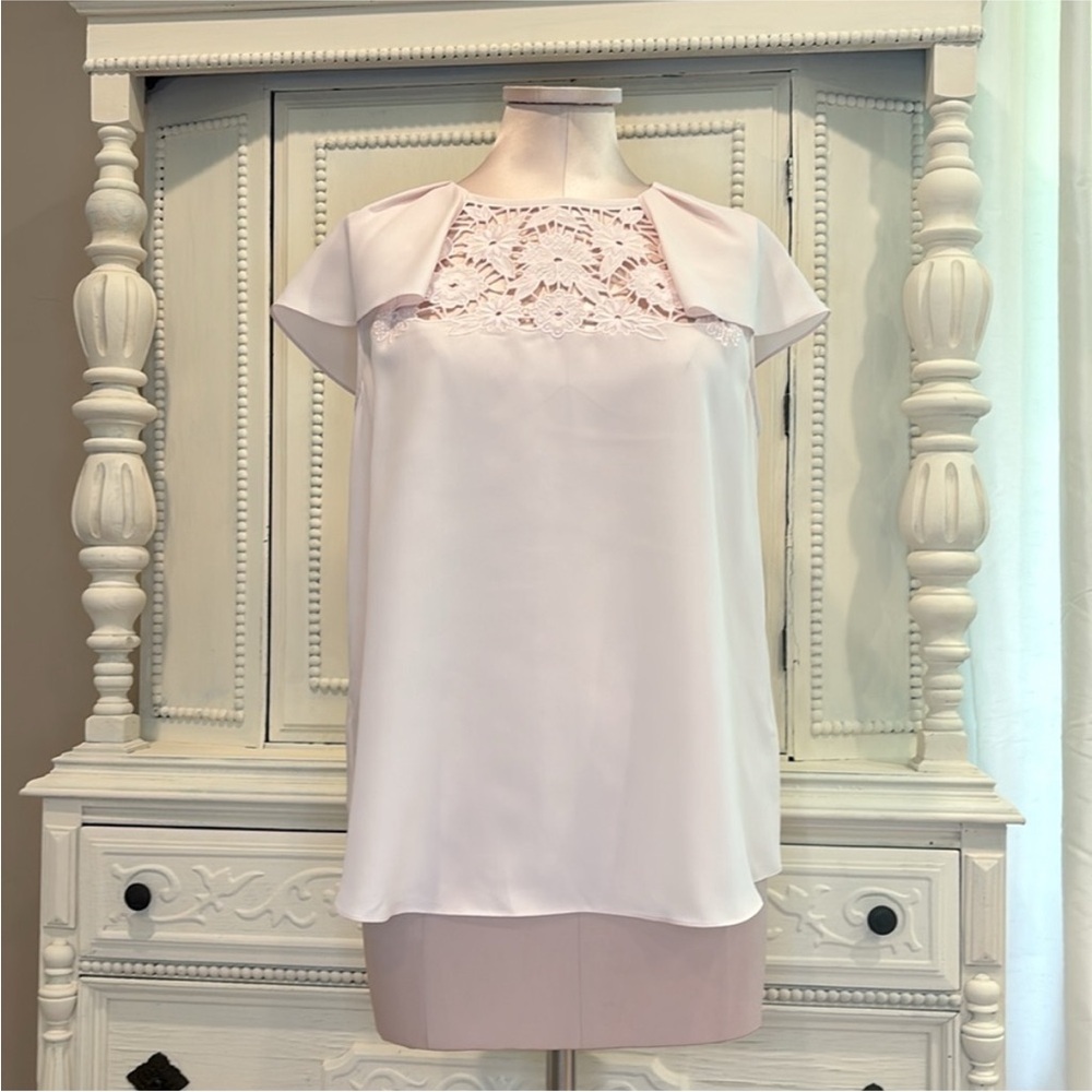 Kate Spade Baja Bound Lace Embroidered Blouse in Rosedew Size Medium - Picture 3 of 9